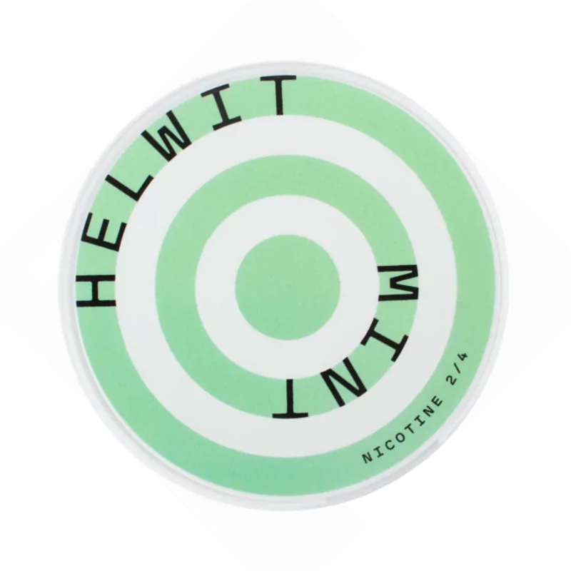 Front view of HELWIT Mint nicotine pouch – 3.5mg strength with mint flavor