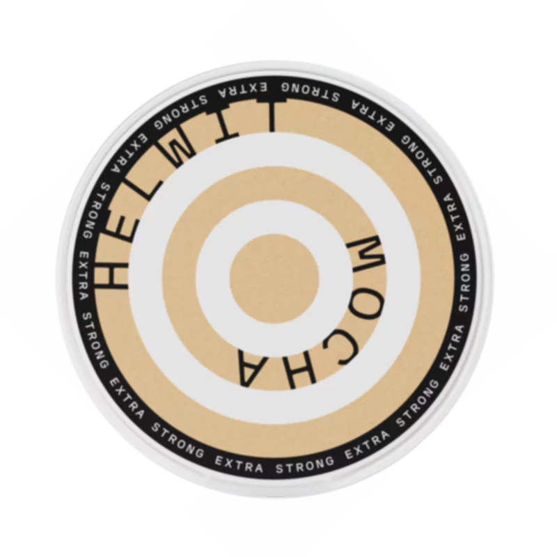 Front view of HELWIT Mocha Extra Strong nicotine pouch – 7.5mg strength with mocha flavor