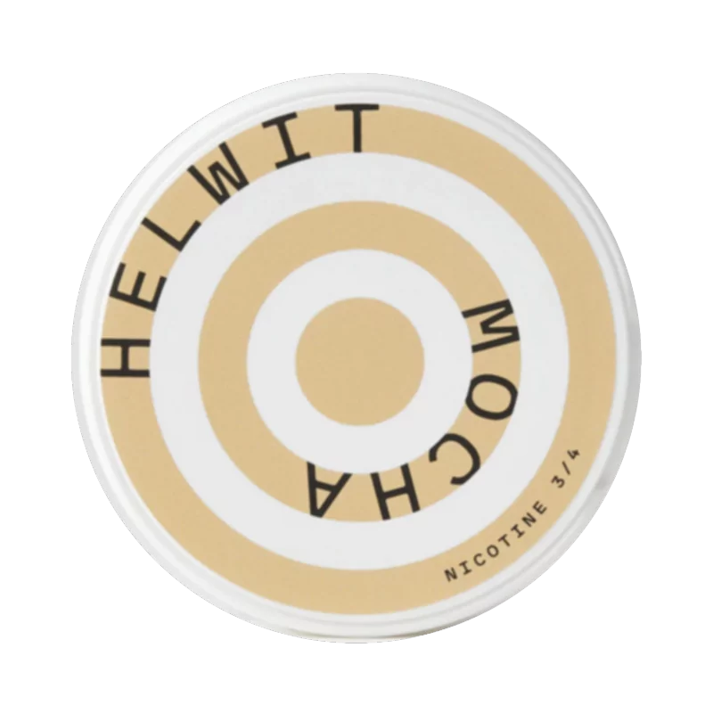 Front view of HELWIT Mocha nicotine pouch – 4.5mg strength with mocha flavor