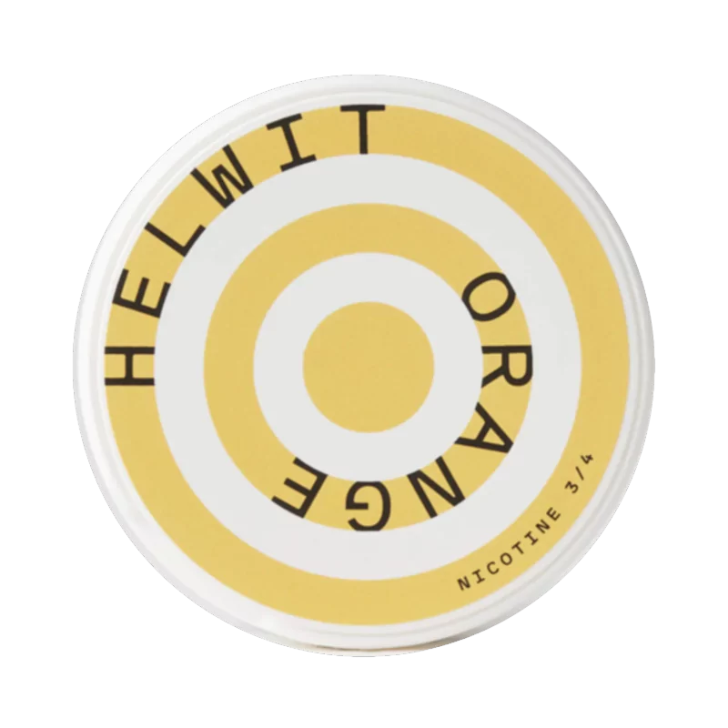Front view of HELWIT Orange nicotine pouch – 4.5mg strength with orange and mint flavor