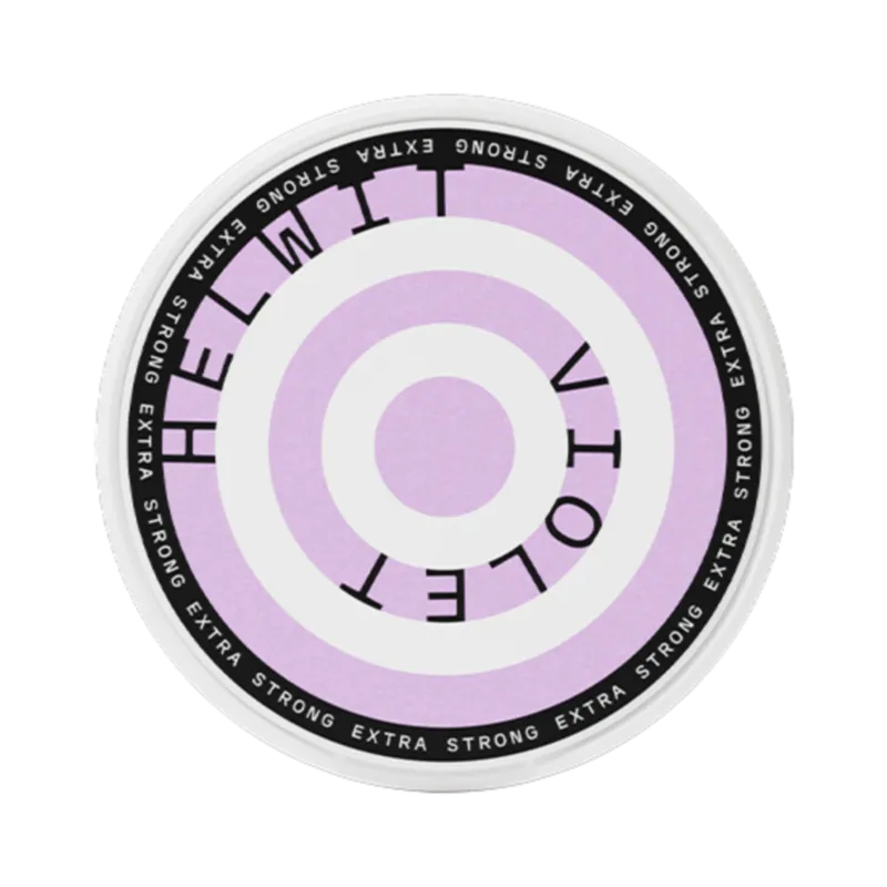 Front view of HELWIT Violet extra strong nicotine pouch – 7.5mg strength with violet flavor.