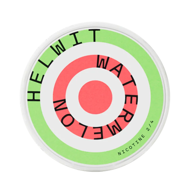 Front view of HELWIT Watermelon nicotine pouch – 3.5mg strength with sweet watermelon flavor