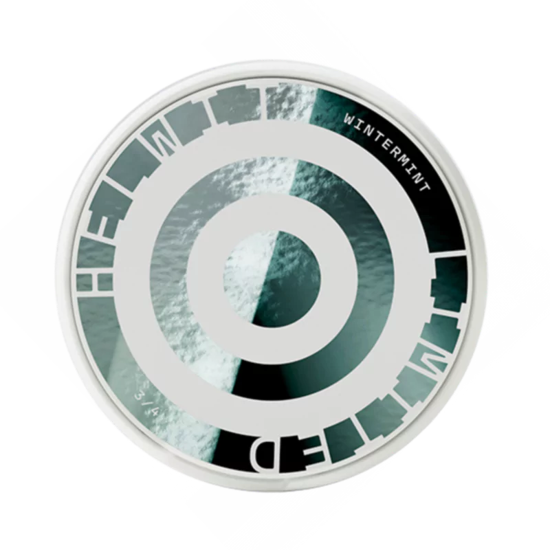 Front view of HELWIT Wintermint nicotine pouch – 4.5mg strength with icy mint flavor