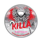 Front view of KILLA Bubblegum nicotine pouch – 12.8mg strength with classic bubblegum flavor