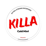 Front view of KILLA Cold Mint nicotine pouch –12.8mg strength with icy mint flavor
