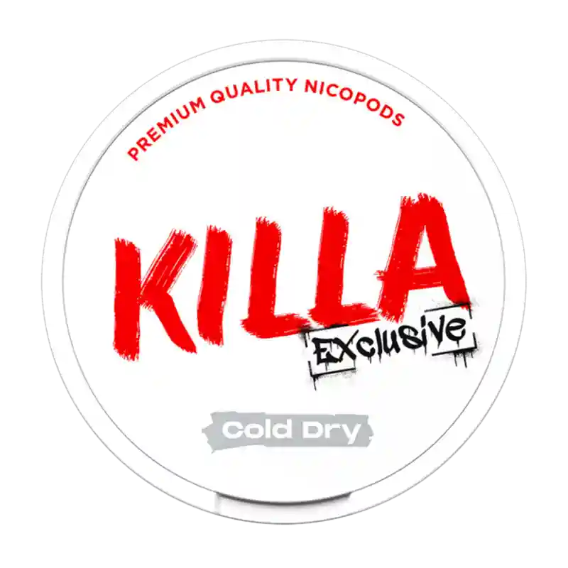 KILLA Exclusive Cold Dry - Extra strong cold dry mint nicotine pouches, 16 mg strength.