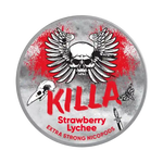 KILLA Strawberry Lychee delivers an exotic blend of sweet lychee and ripe strawberry with extra-strong nicotine pouches. Premium Swedish quality for intense satisfaction