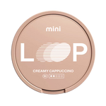 Front view of LOOP Creamy Cappuccino Mini nicotine pouch – 6.75mg strength with coffee flavor