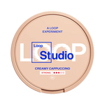 Front view of LOOP Creamy Cappuccino strong nicotine pouch – 9.4mg strength with coffee flavor