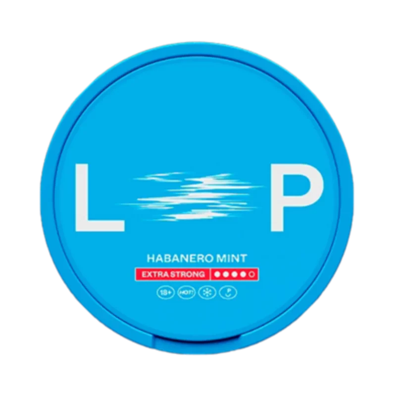 Front view of LOOP Habanero Mint Extra Strong nicotine pouch – spicy habanero and mint flavor