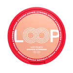 Front view of LOOP Hot Peach Hyper Strong nicotine pouch – sweet hot peach flavor