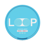 Front view of LOOP Ice Cool strong nicotine pouch – 9.4mg strength with mint flavor