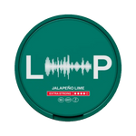 Front view of LOOP Jalapeno Lime Extra strong nicotine pouch – 12.5mg strength with jalapeno lime flavor