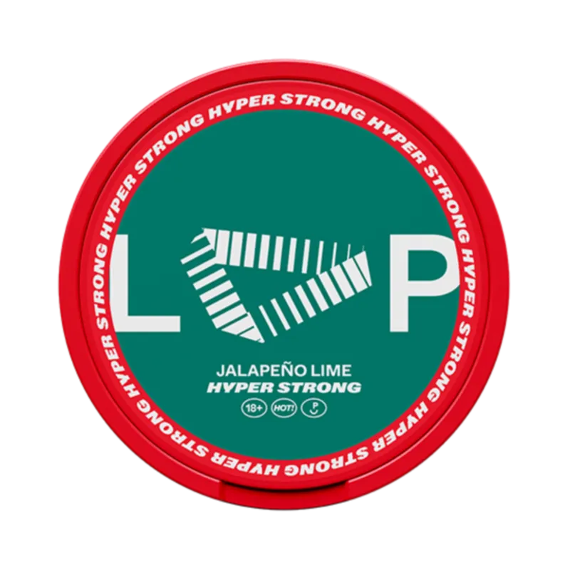 Front view of LOOP Jalapeno Lim Hyper strong nicotine pouch – 15.6mg strength with jalapeno lime flavor