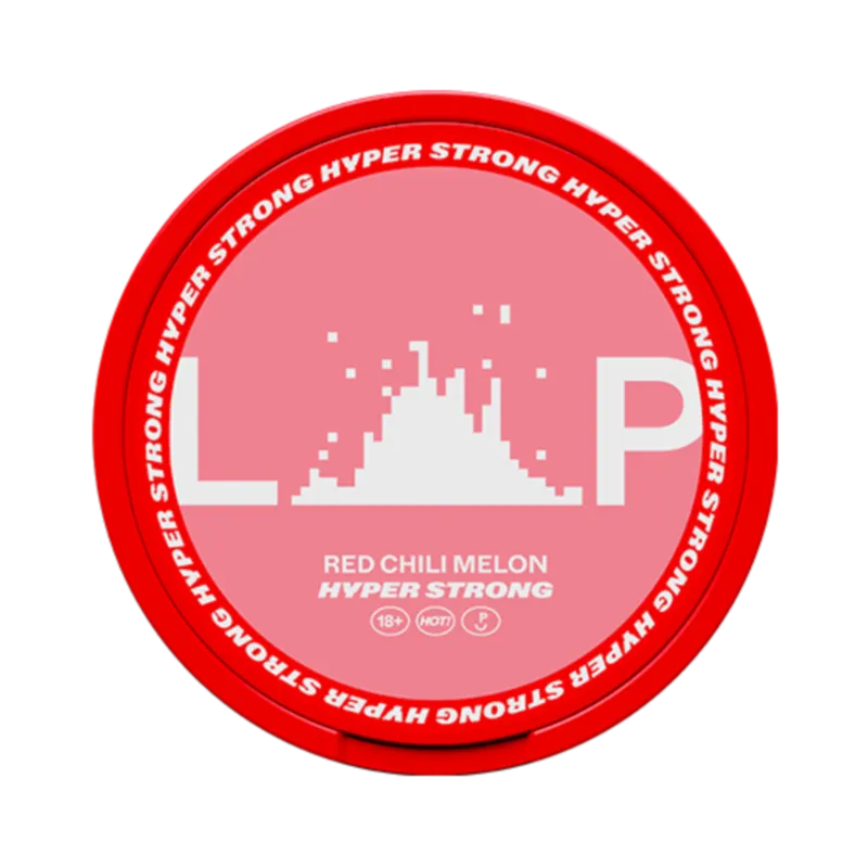 Front view of LOOP Red Chili Melon hyper strong nicotine pouch – 15.6mg strength with melon and burning chili flavor