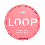Front view of LOOP Red Chili Melon mini nicotine pouch – 6.75mg strength with melon and burning chili flavor