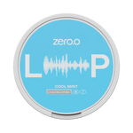Front view of LOOP zero, nicotine free pouches with menthol icy mint flavor
