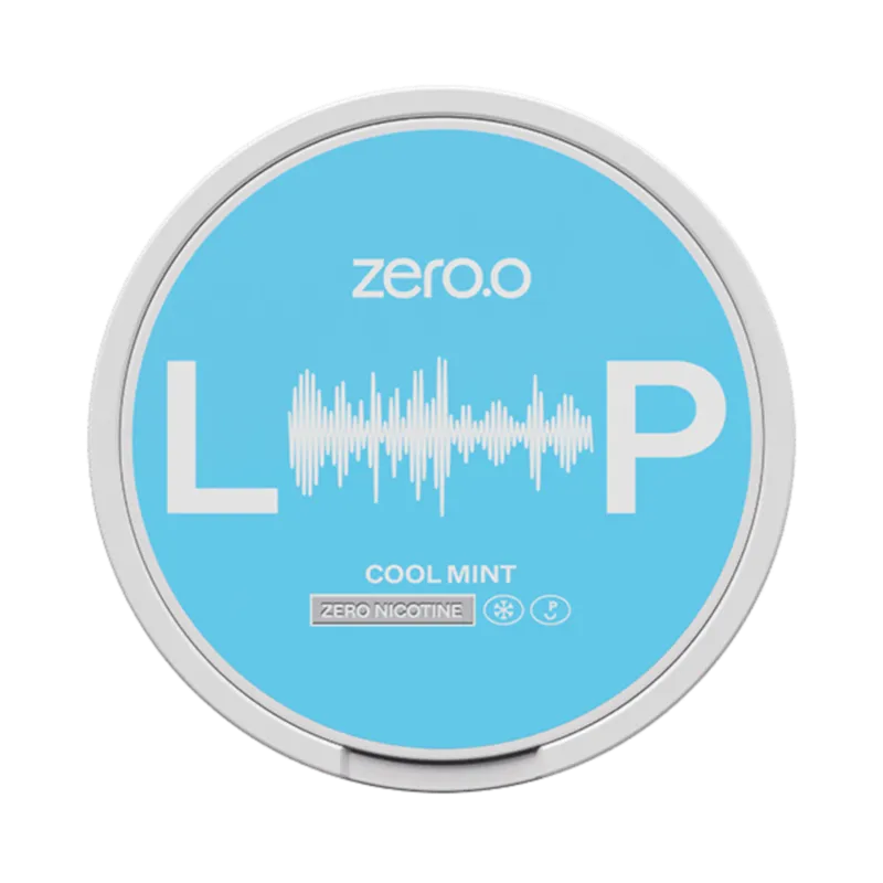 Front view of LOOP zero, nicotine free pouches with menthol icy mint flavor