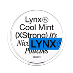 Front view of LYNX Cool Mint nicotine pouch - Extra Strong with icy mint flavor.