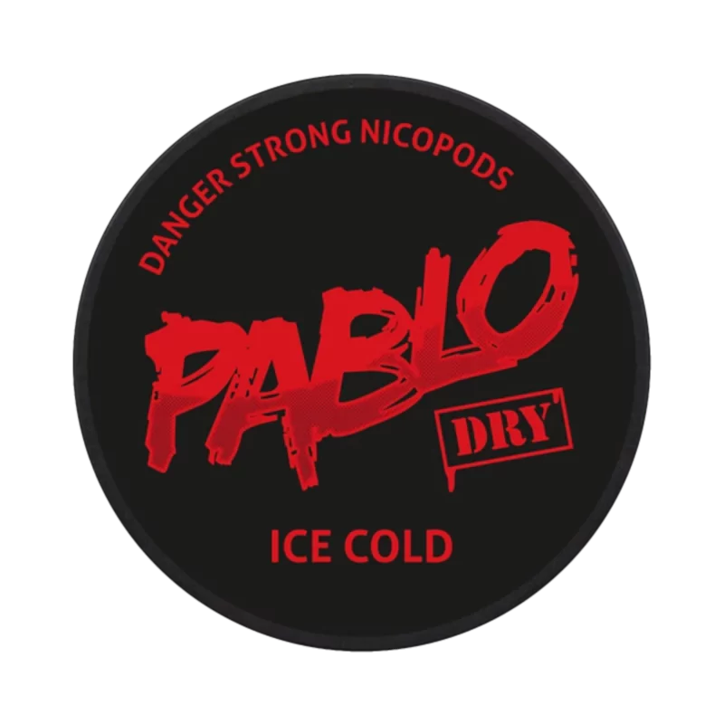Front view of PABLO Dry ice cold nicotine pouches - 18mg strength with mint flavor