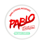 Front view of PABLO Exclusive 50mg nicotine pouches with spearmint flavor