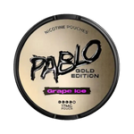 Front view of Pablo Gold Edition Grape Ice nicotine pouch - with icy grape flavor. 