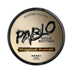 Front view of Pablo Gold Edition Tropical Punch nicotine pouch – with tropical fruit punch flavor. 