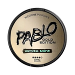 Front view of Pablo Gold Edition White Mint nicotine pouch - 17mg with icy mint flavor.