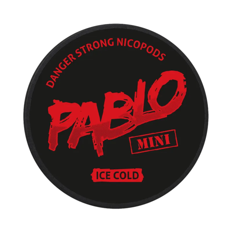 Front view of PABLO mini ice cool - 15mg strength with mint flavor
