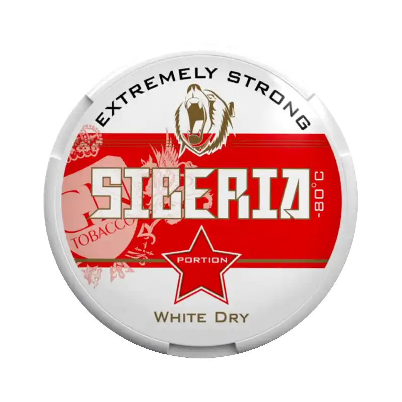 SIBERIA -80°C White Dry Portion with intense strength in bold red packaging