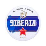 SIBERIA 80 White Portion Blue nicotine pouch with bold design and extra strong tobacco content.