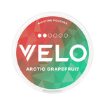 Front view of VELO Arctic Grapefruit nicotine pouch – strong with crisp grapefruit and cooling arctic freshness flavor.