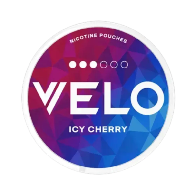VELO Icy Cherry nicotine pouch with bold cooling cherry flavor