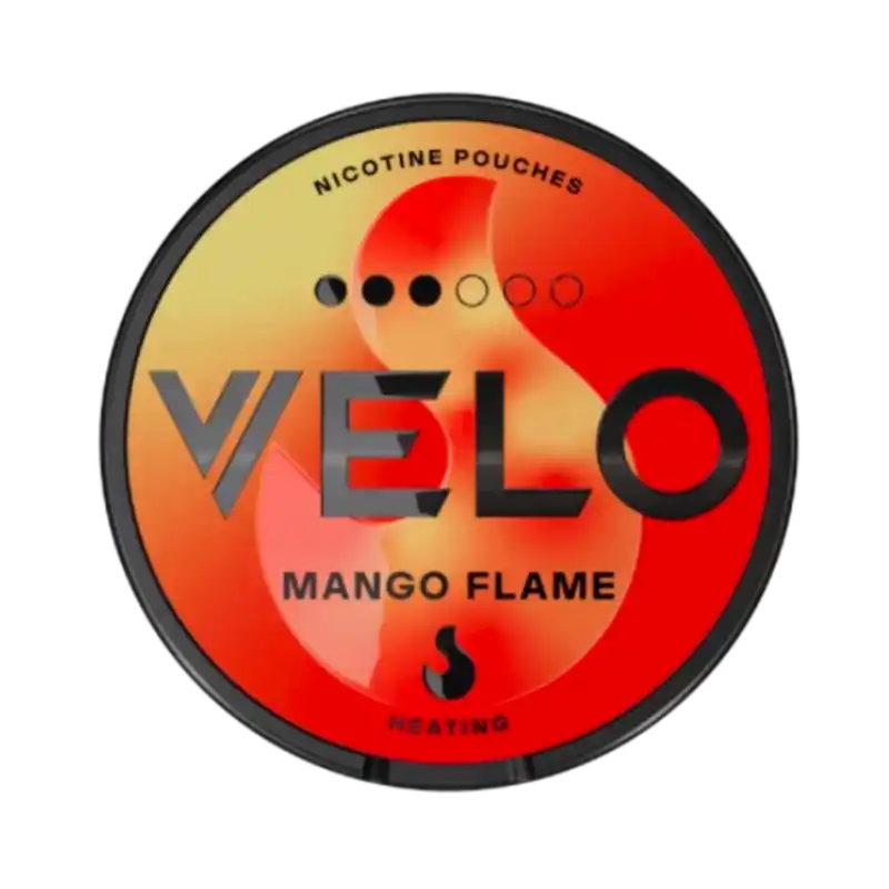 Velo Mango Flame nicotine pouch with fiery mango flavor
