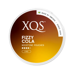 Front view of XQS Fizzy Cola nicotine pouch - 8mg strength with cola flavor.