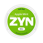 Front view of ZYN Apple Mint Mini Extra Strong nicotine pouch - Mini with crisp apple mint flavor.