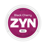 Front view of ZYN Black Cherry Mini Dry nicotine pouch – 3mg strength with bold cherry flavor.