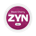 Front view of ZYN Black Cherry Mini Dry nicotine pouch – extra strong with rich cherry flavor.