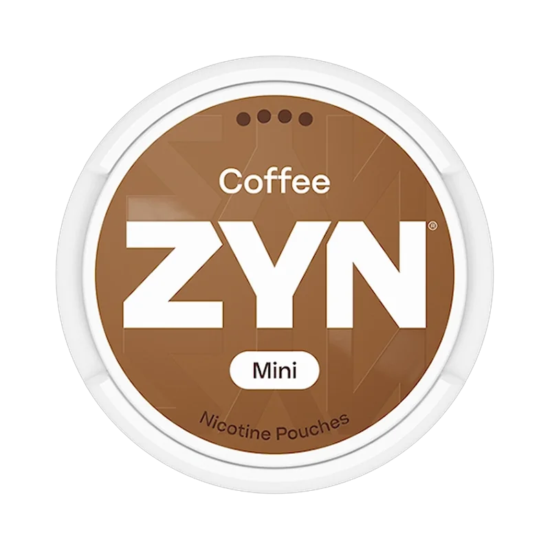 Front view of ZYN coffee Mini Dry nicotine pouch - extra strong with rich coffee flavor