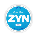 Front view of ZYN Cool Mint Mini Normal nicotine pouch – Mini with cool mint flavor.