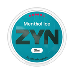 Front view of ZYN Menthol Ice Super Strong nicotine pouch – Strong with icy menthol flavor.
