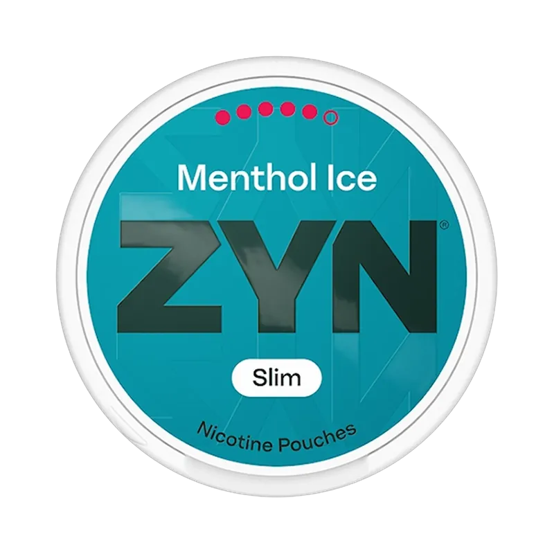 Front view of ZYN Menthol Ice Super Strong nicotine pouch – Strong with icy menthol flavor.