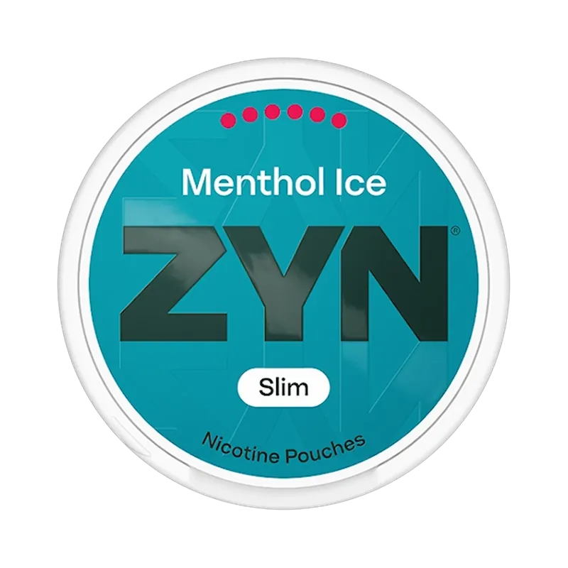 Front view of ZYN Menthol Ice Ultra Strong nicotine pouch – Strong with icy menthol flavor.