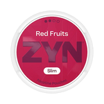 Front view of ZYN Red Fruits nicotine pouch – Slim with sweet red berry flavor.