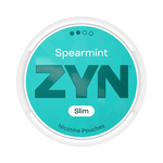 Front view of ZYN Spearmint nicotine pouch – Slim with smooth mint flavor.
